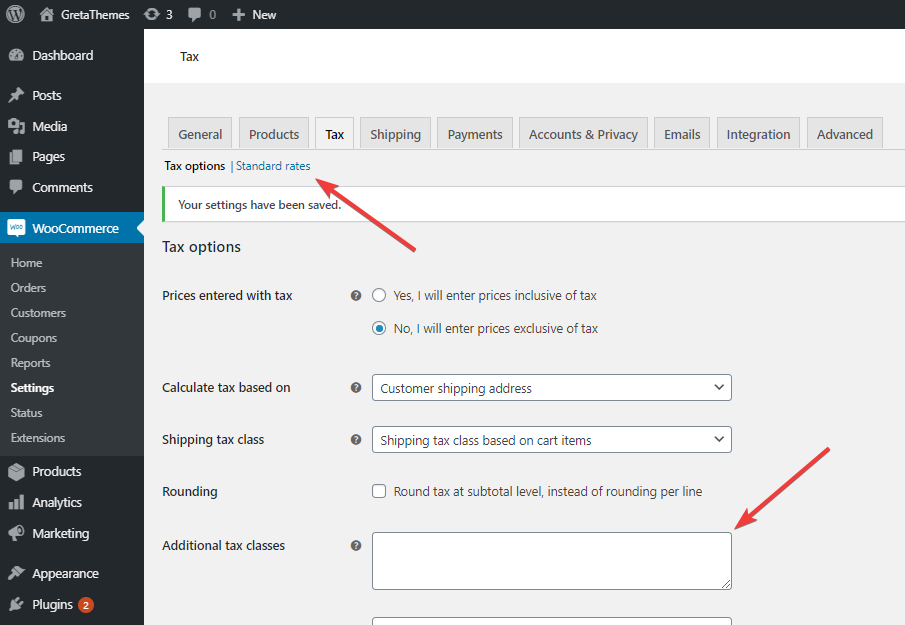 使用 WooCommerce 插件设置税种