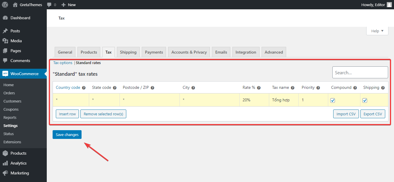 对来自任何国家的客户适用 20% 的一般税率