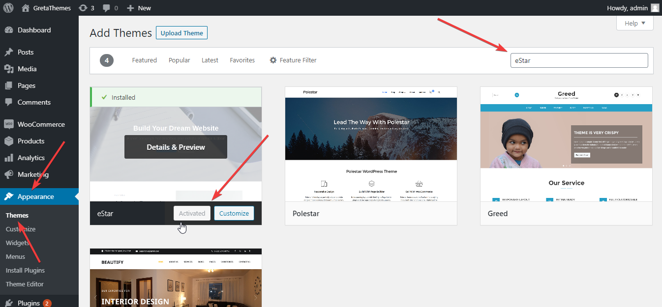 安装 WordPress 主题