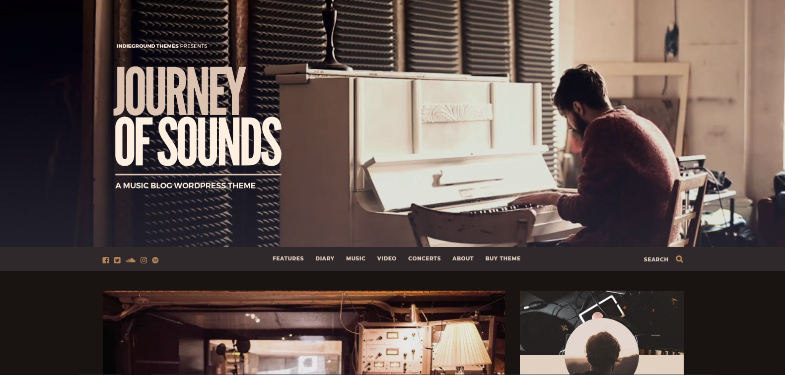 رحلة تجعل مدونتك الموسيقية رائعة مع تأثير المنظر.