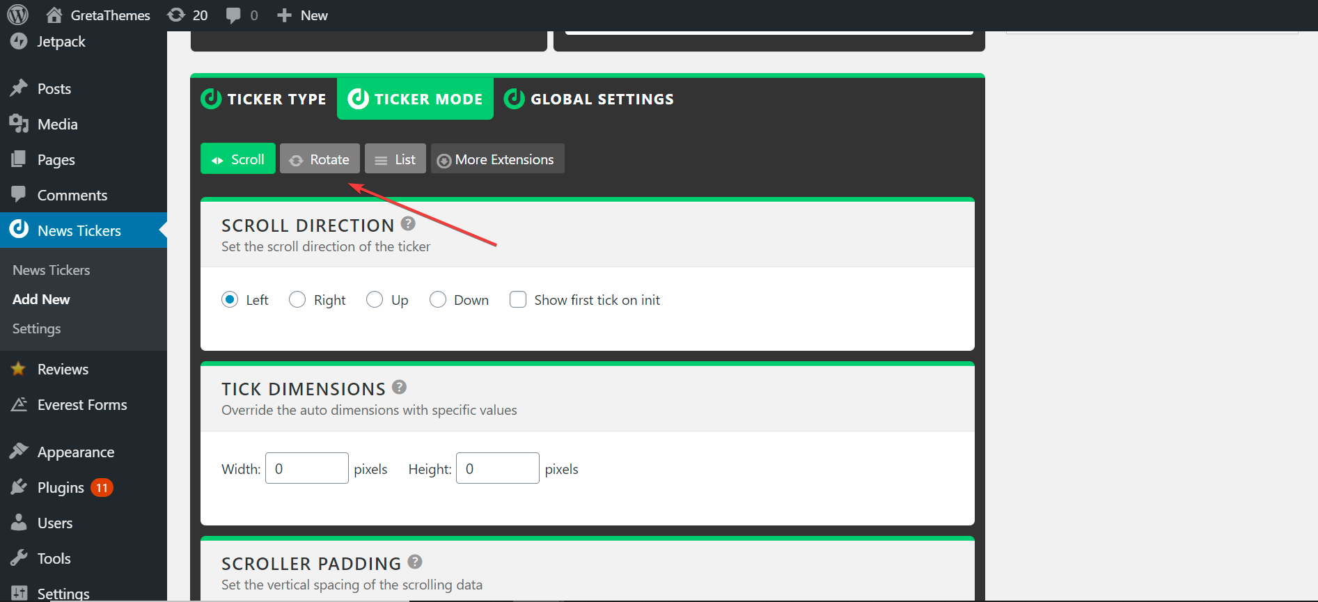 選擇您的新聞代碼的顯示方式