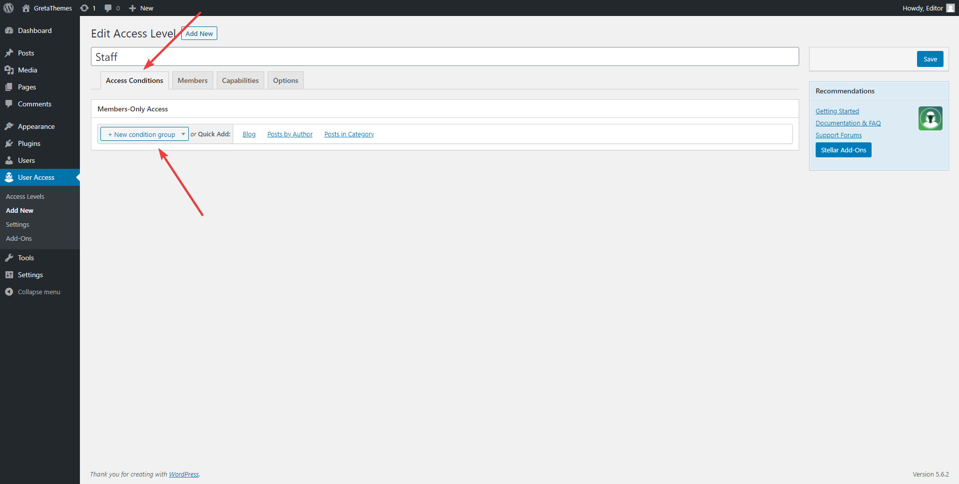 أضف مجموعة شروط جديدة: