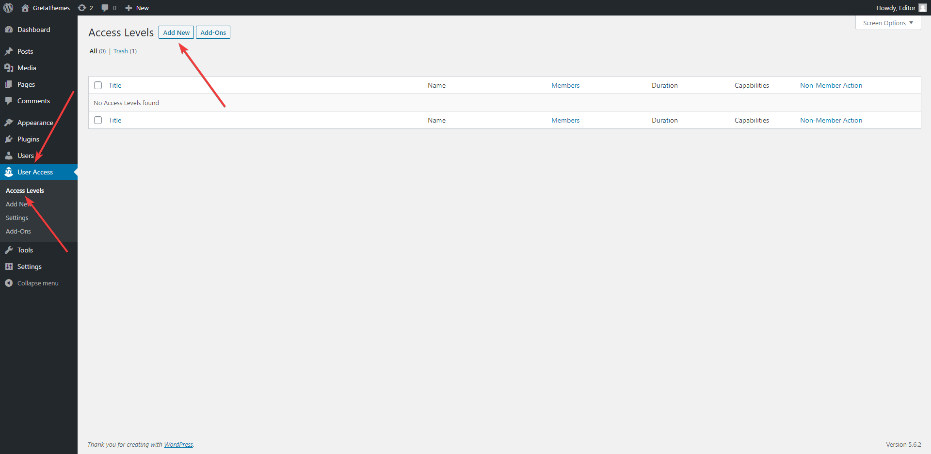 إنشاء مستوى جديد لتقييد المحتوى