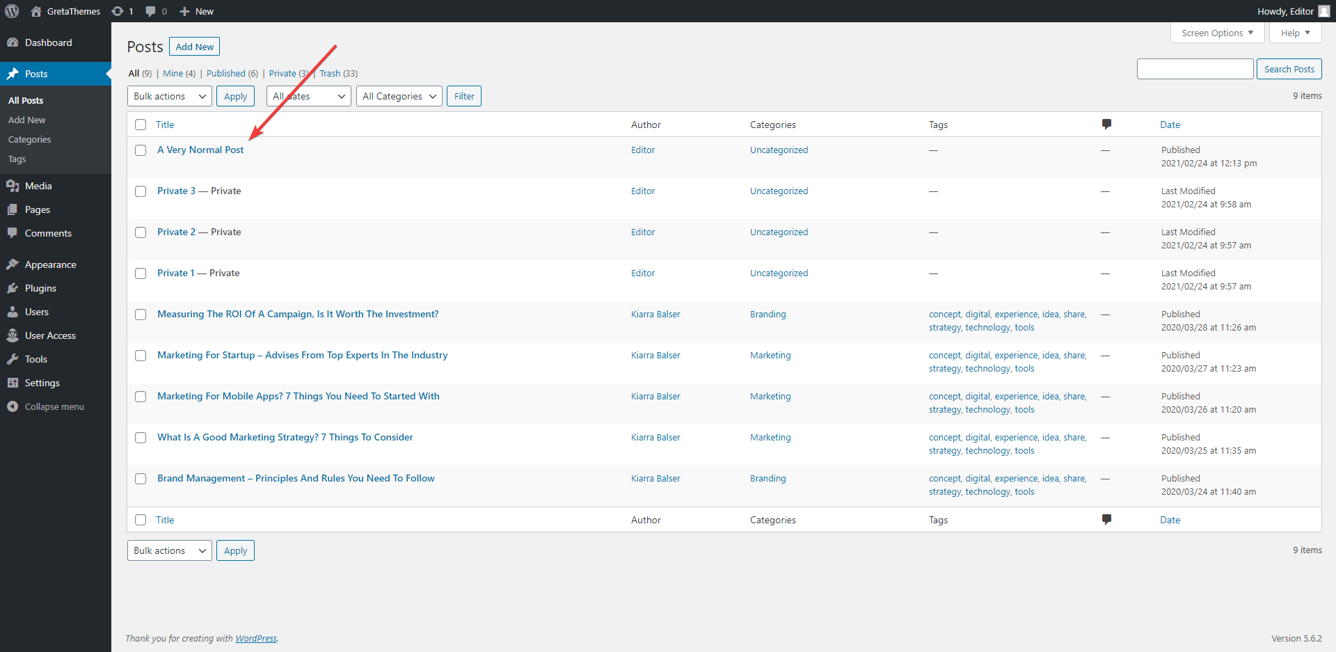 تقييد المشاركات الخاصة والمنشورات العادية على موقع WordPress من قبل الأعضاء