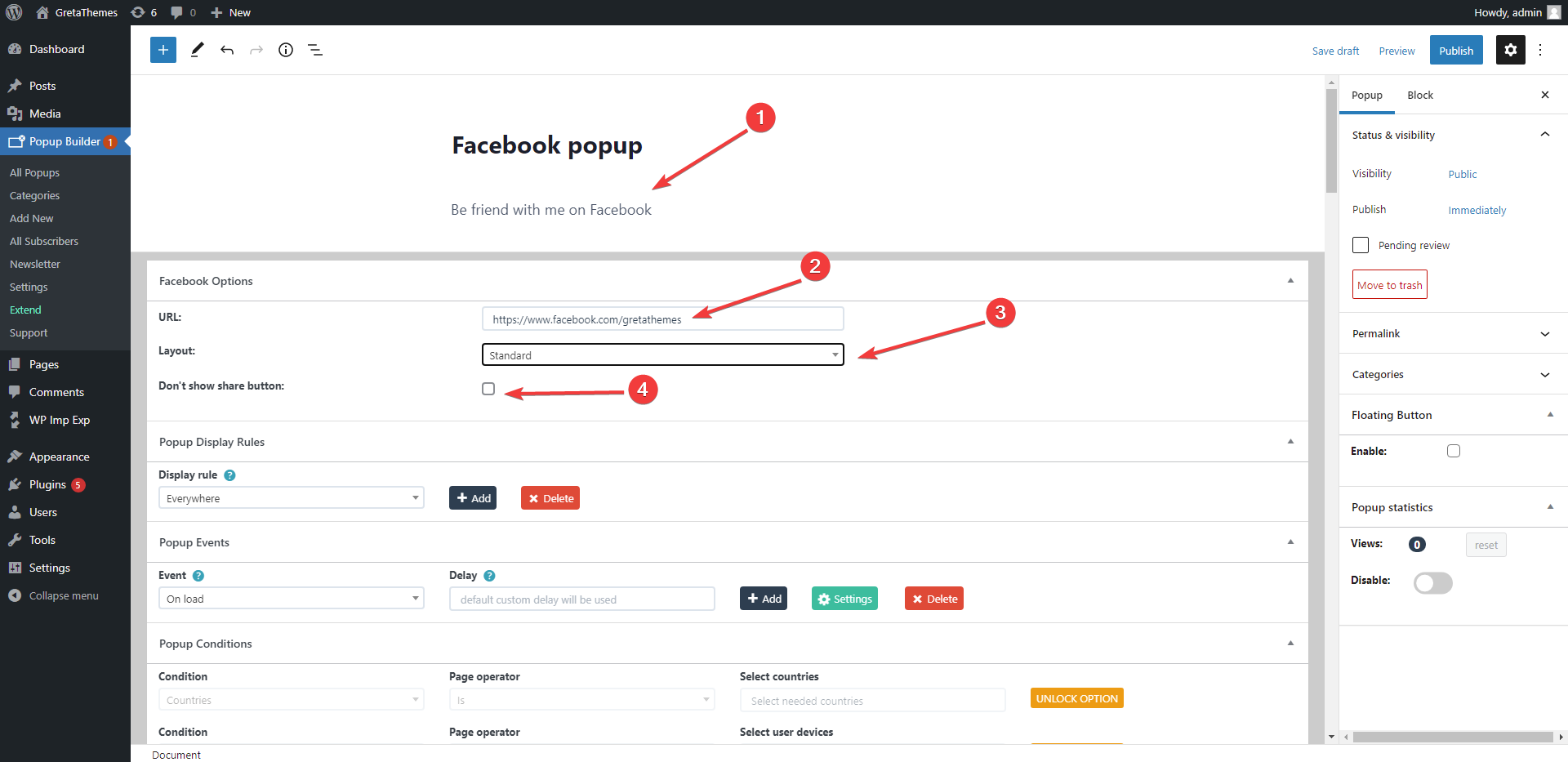 Введите информацию во всплывающем окне.