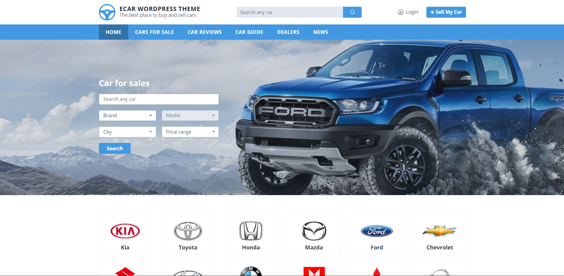 eCar имеет хорошо организованную блочную структуру, которая помогает вашим клиентам легко распознавать информацию.