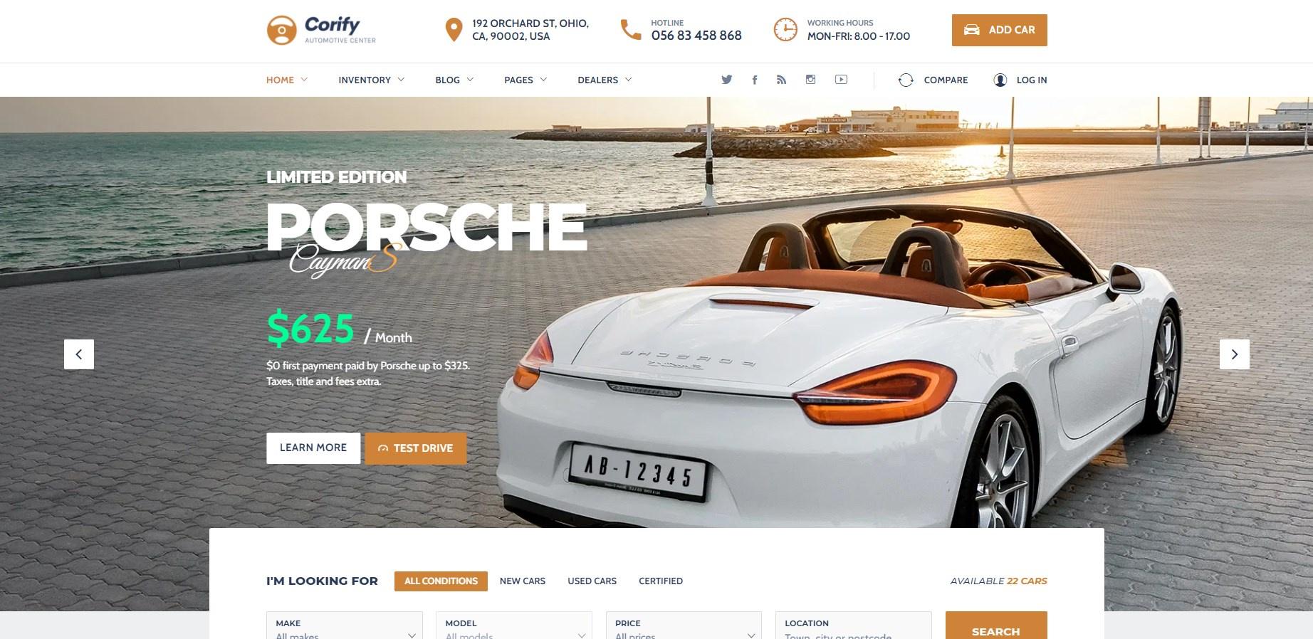 Corify - идеальная тема WordPress с современным элегантным дизайном.
