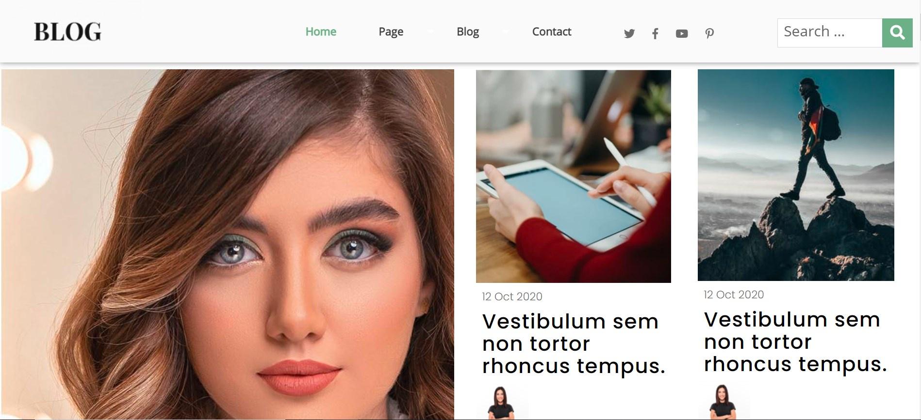 Ovtion 博客的滑块组织得很好，带有柔和的调色板。