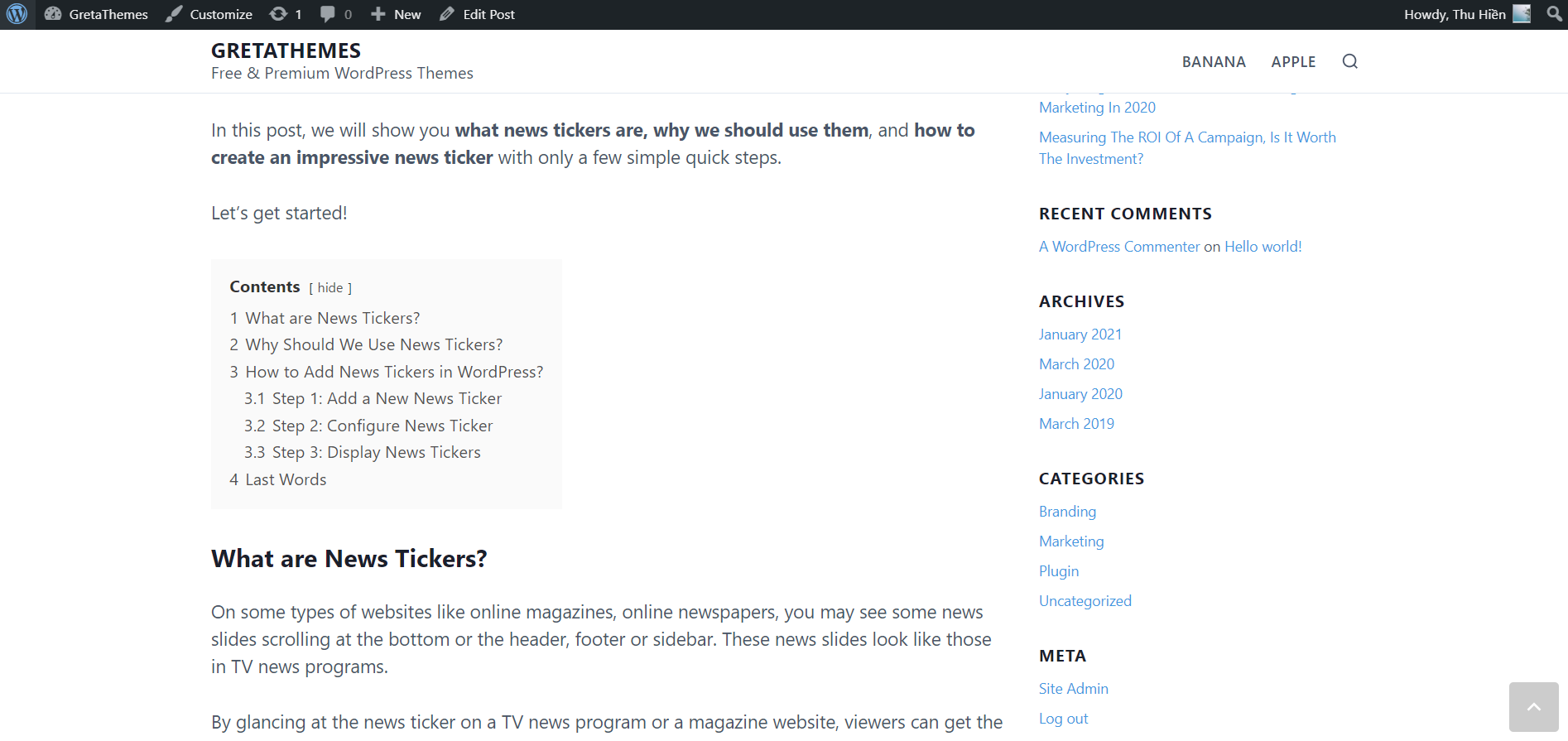 커스터마이징 후의 내 목차.