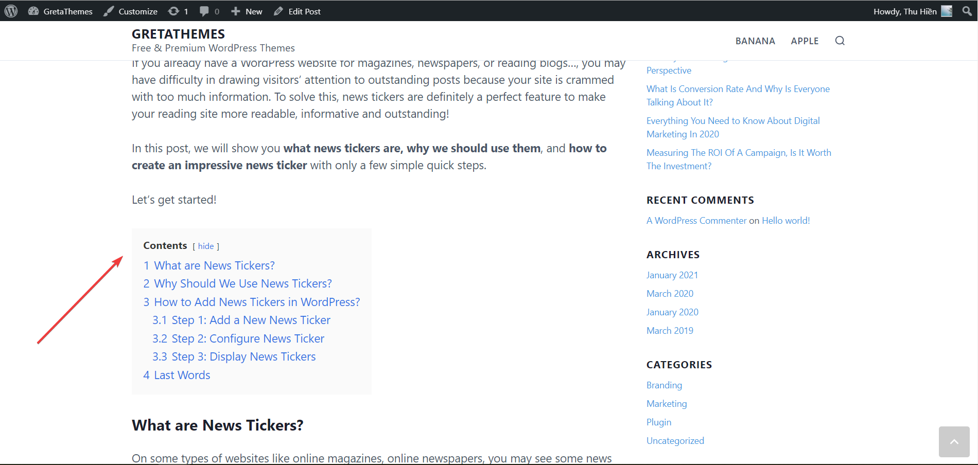 제목 앞의 숫자 스타일을 선택할 수 있습니다.