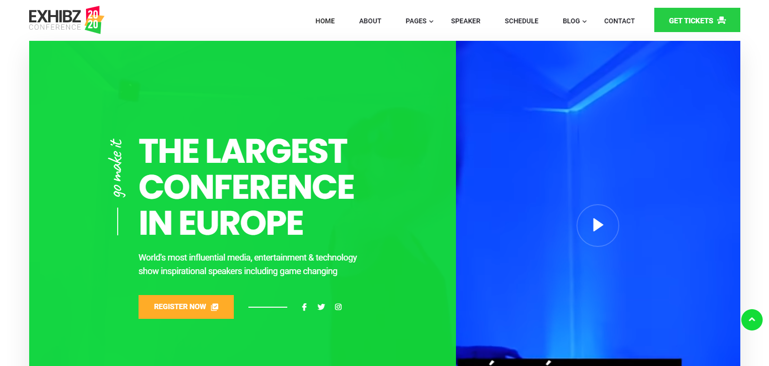 Dalam tema Exhibz, Anda juga dapat menjual tiket secara online.