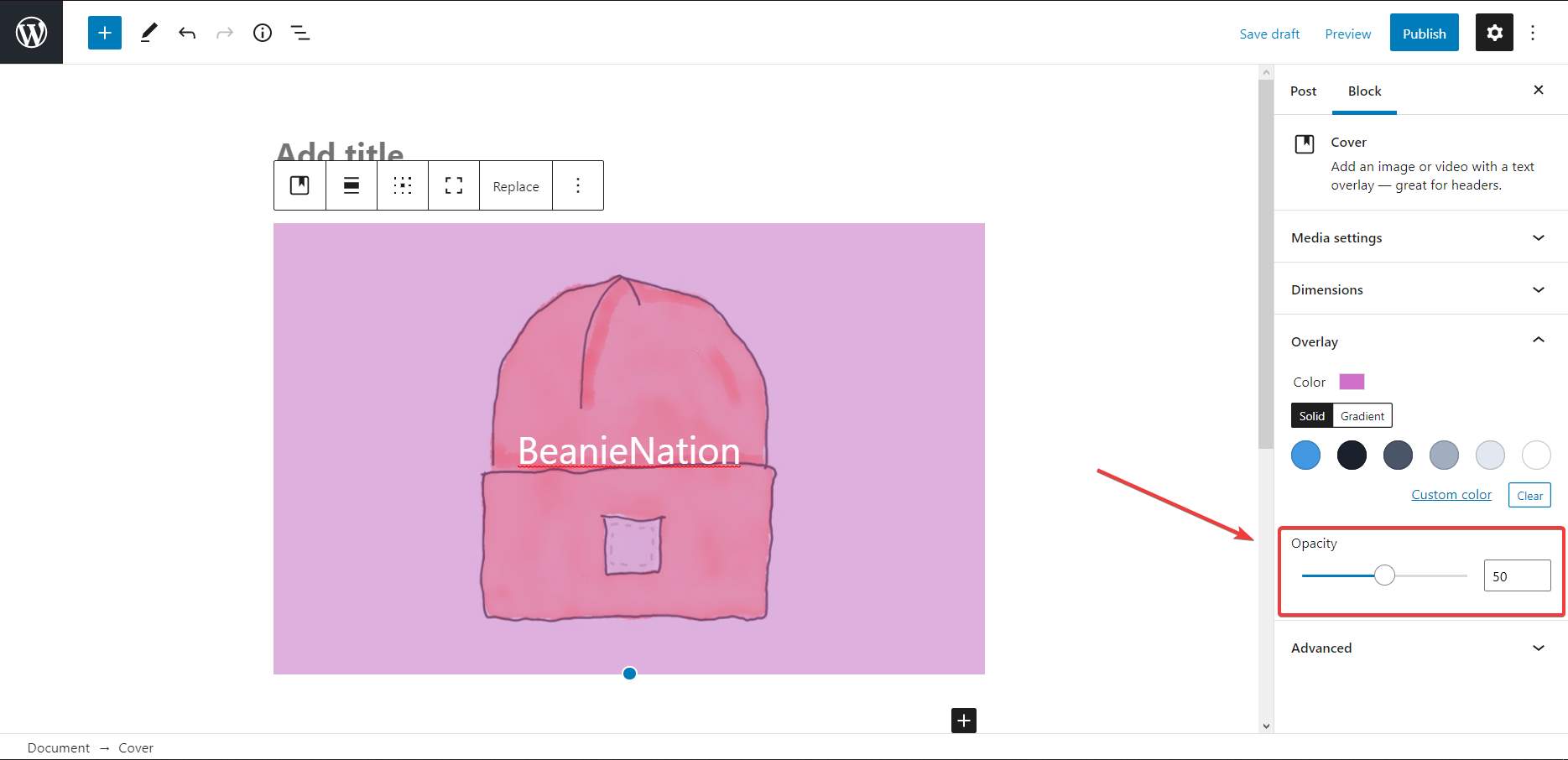 建議不透明度為 30% 到 60%。
