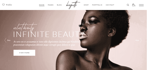 Biagiotti主题非常巧妙地使用了从上到下均匀分布的莲花花瓣，为网站营造了一种奇特的感觉。