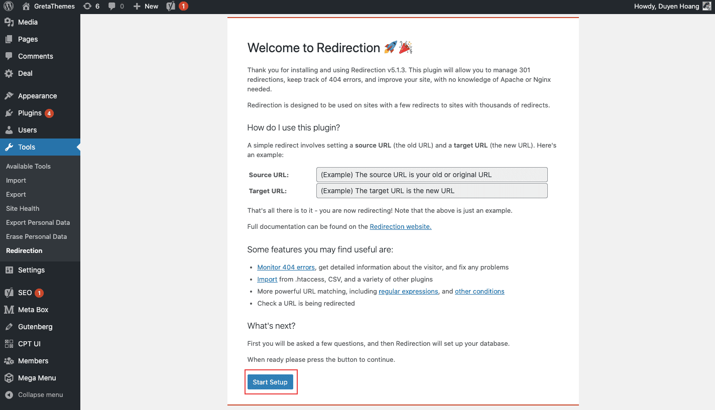 开始设置重定向插件