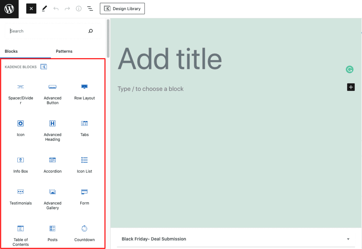 Kadence Blocks 插件为 Gutenberg 提供了 15 个块