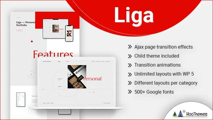 سمة ووردبريس للعلامة التجارية الشخصية ليجا