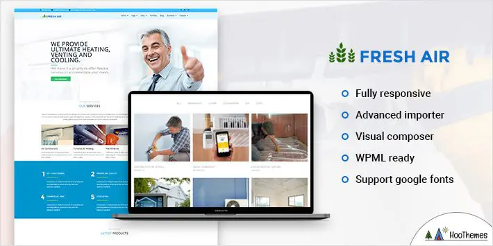 FreshAir - سمة WP للتكييف والتدفئة