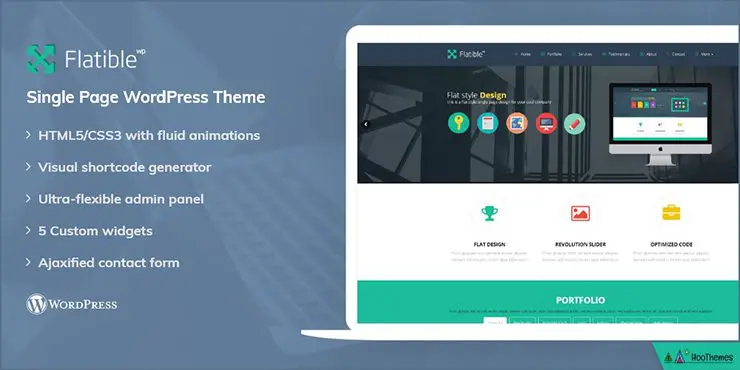 フラットな1ページのWordPressテーマ