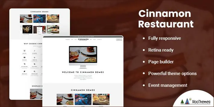 Tema Cinnamon Restaurant para WordPress