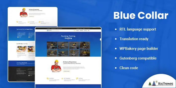 BlueCollar - Tema de WordPress para empresas de mantenimiento y renovación