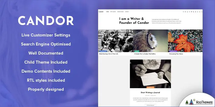 Candor WordPress Blog Theme para blogueiros