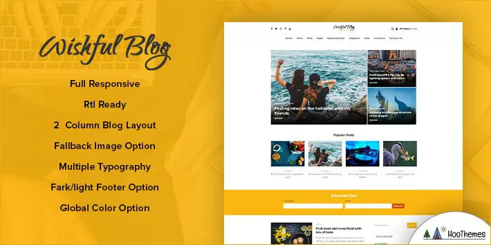 Wishful Blog WordPress Theme para Blogging