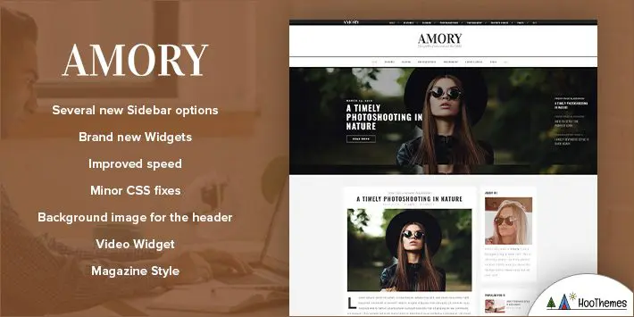 Amory - um tema de blog em WordPress responsivo para blogs