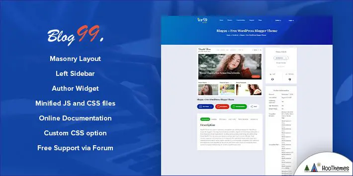 Blog99 Tema gratuito de blog em WordPress para blogueiros
