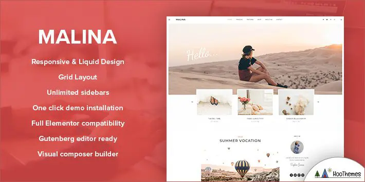 Malina - Tema pessoal do WP do blog para blogueiros