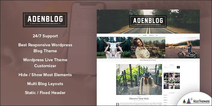 Aden - Tema de blog WordPress para blogueiros