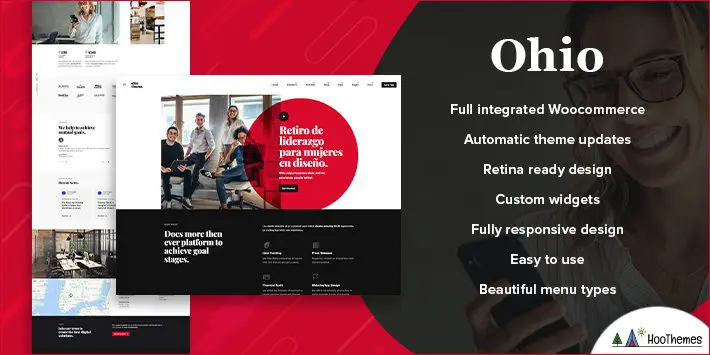 오하이오 - 크리에이티브 포트폴리오 및 대행사 WordPress 테마