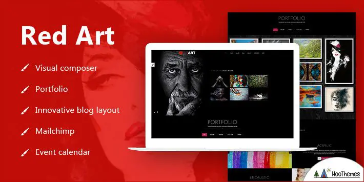 Portfolio d'artiste d'art rouge