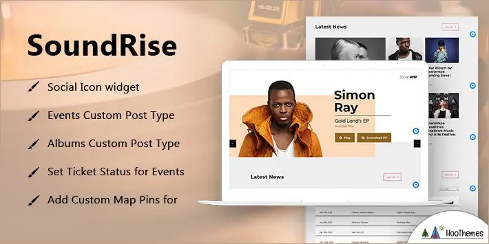 SoundRise - Thème WordPress pour artistes, producteurs et maisons de disques