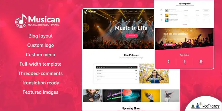 Teme WordPress pentru muzicieni pentru muzicieni