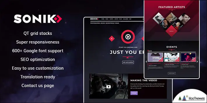 Tema WordPress pentru muzică responsive SONIK