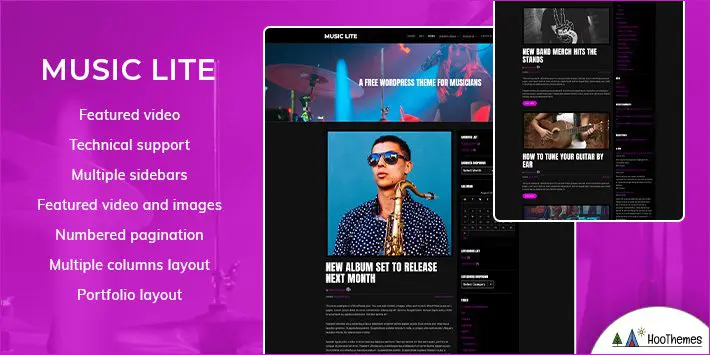 Teme WordPress Music Lite pentru muzicieni