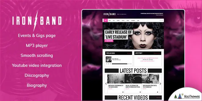 IronBand - Tema WordPress pentru trupă de muzică și DJ