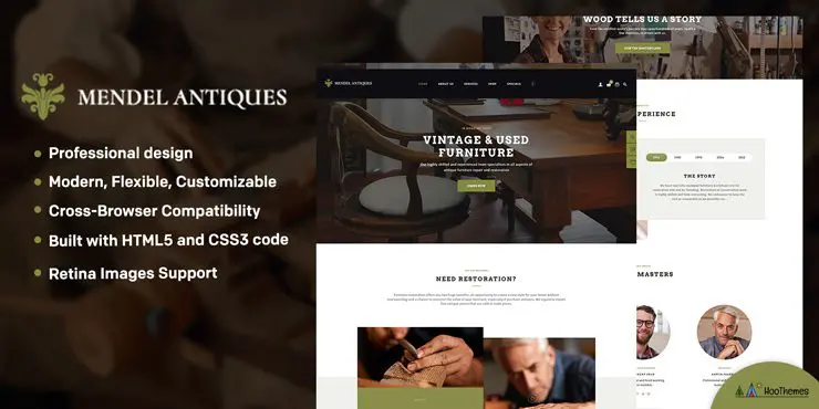 Mendel - Tema de WordPress para diseño de muebles y restauración de interiores