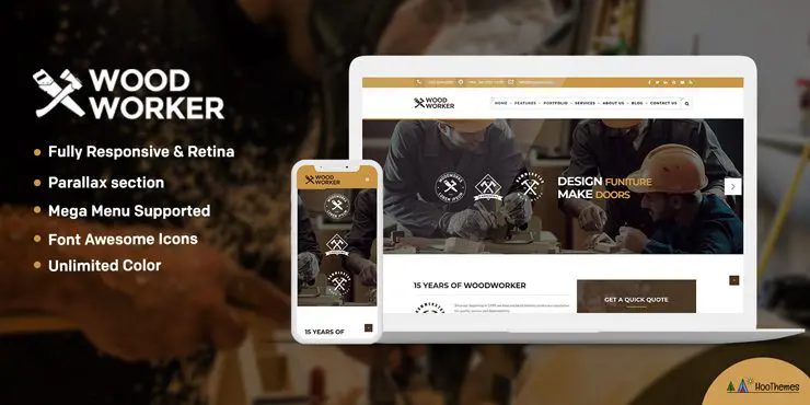 WoodWorker - Tema de WordPress para Carpenter Handy Service
