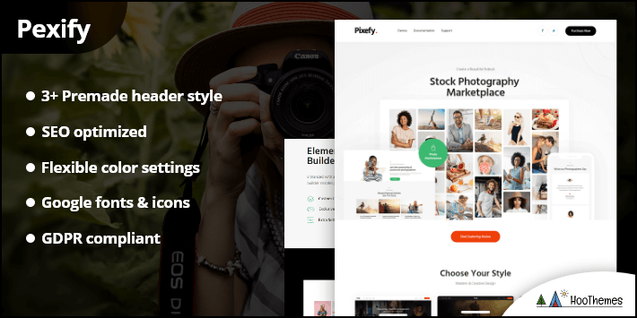 Pixefy - Fotografia Stock Marketplace Theme