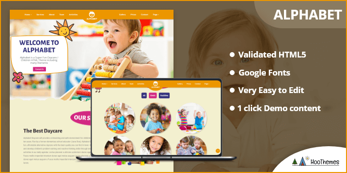 アルファベット-子供、子供ワードプレスのテーマ