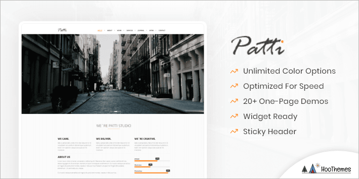 Tema WordPress Satu Halaman Patti