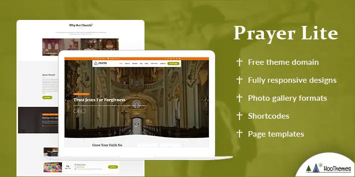 ธีม WordPress สวดมนต์ Lite ฟรีสำหรับคริสตจักร