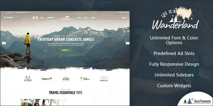 Thème WordPress du blog de voyage Wanderland