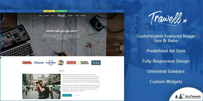 Thème WordPress du blog de voyage Trawell