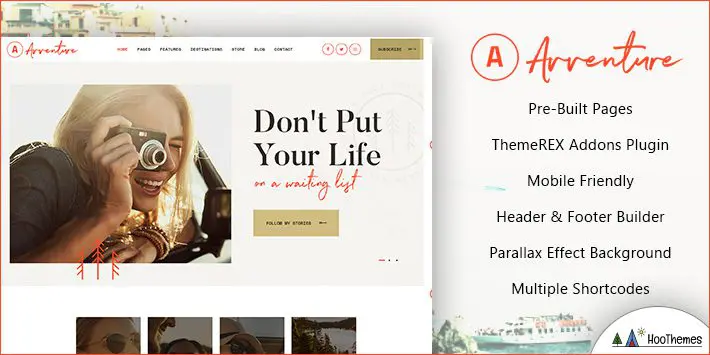 Blog de voyage Avventure Thème WordPress