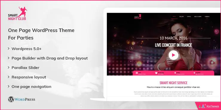 ナイトクラブシングルページWordPressテーマ