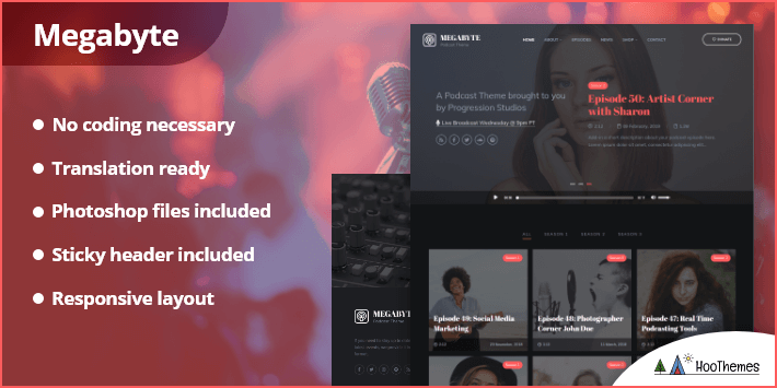 Megabyte - Podcast Audio WordPress Theme