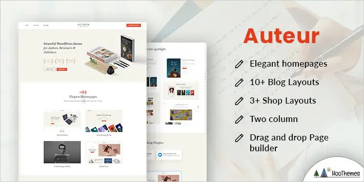 Auteur - موضوع WordPress للمؤلفين والناشرين
