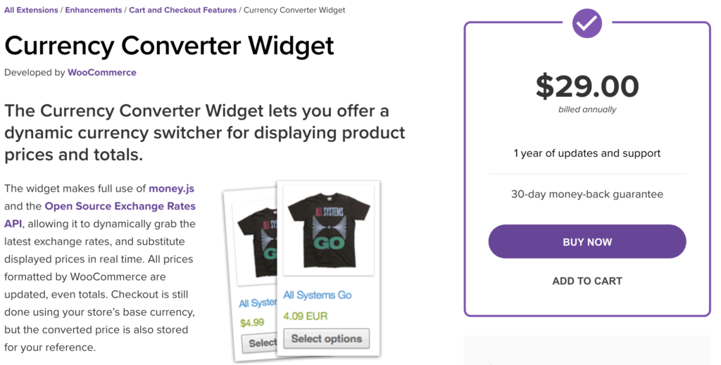Pengalih Mata Uang Terbaik untuk WooCommerce untuk 2020 - Widget konverter mata uang